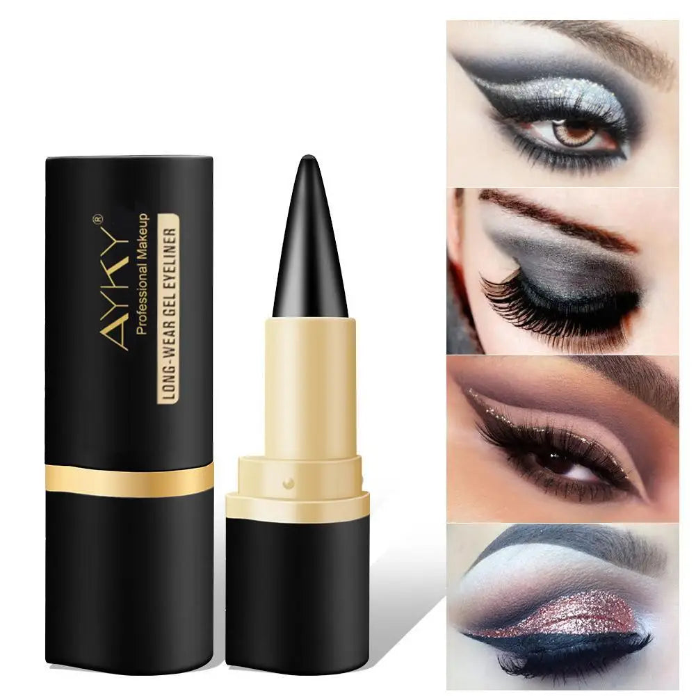 1 st svart vattentät eyelinerkräm långvarig lättanvänd eyelinergel matt snabbtorkande eyelinerpenna smink kosmetika
