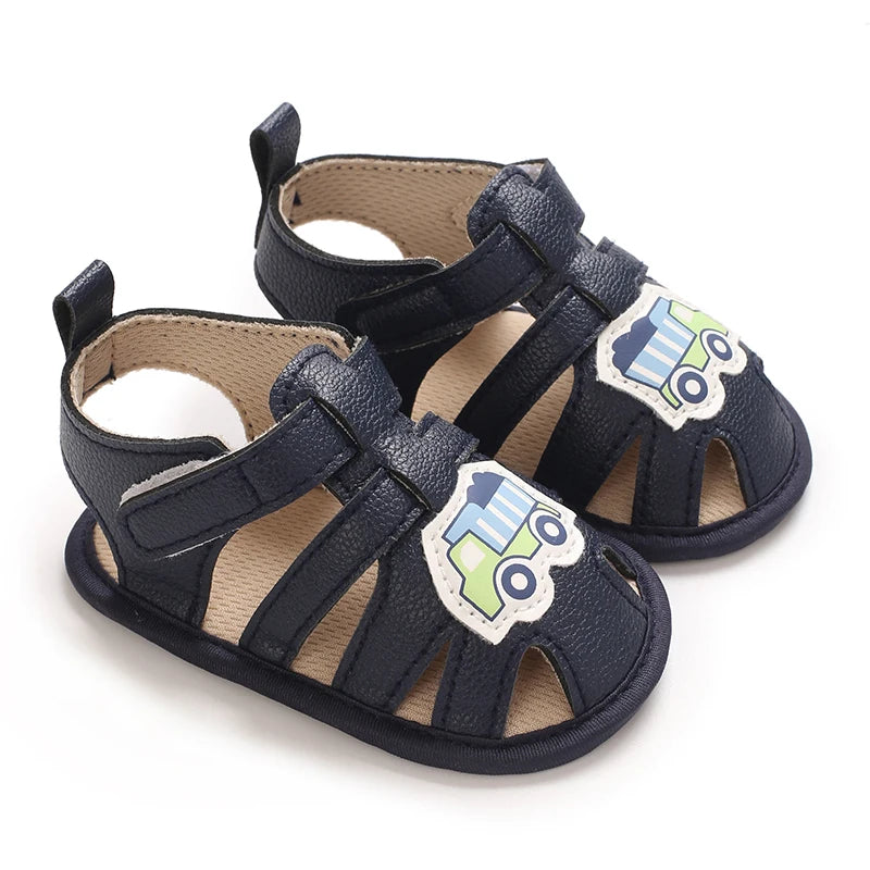 Sommar Nyfödda Babyskor Halkfria Mjuksula Casual Mode Dop Tecknade Sandaler 0-12 Månader