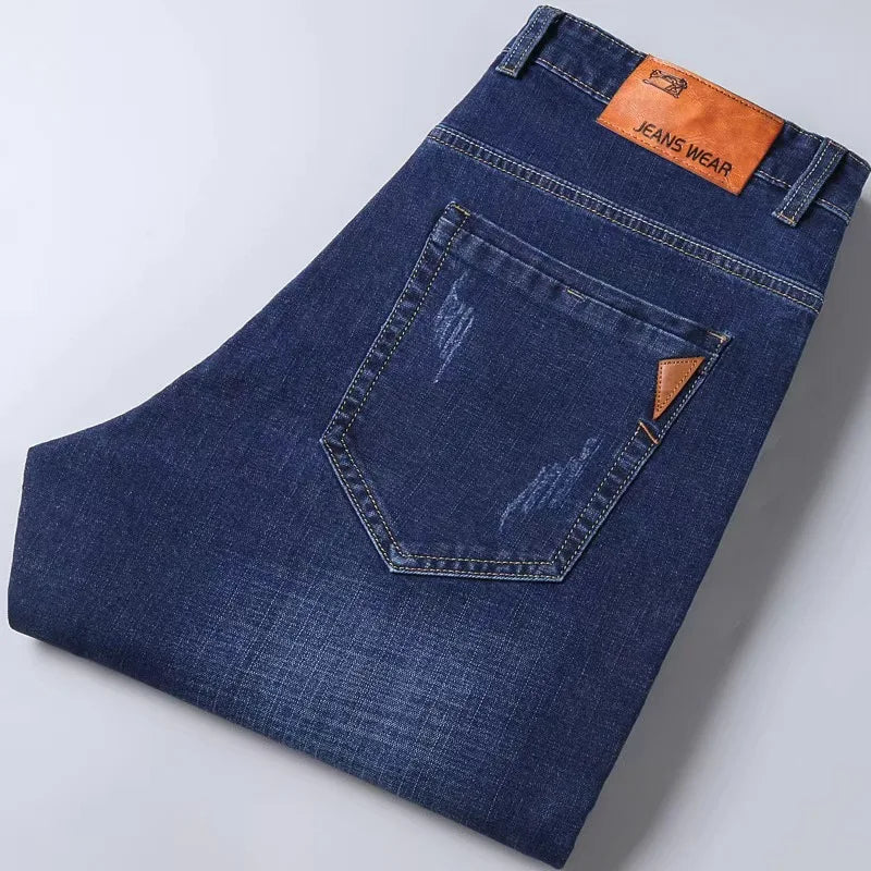 2026 Herr NYA Herrmode Affärsjeans Klassisk Stil Casual Stretch Slim Jeansbyxor Herrmärke Denimbyxor Svart Blå Mig
