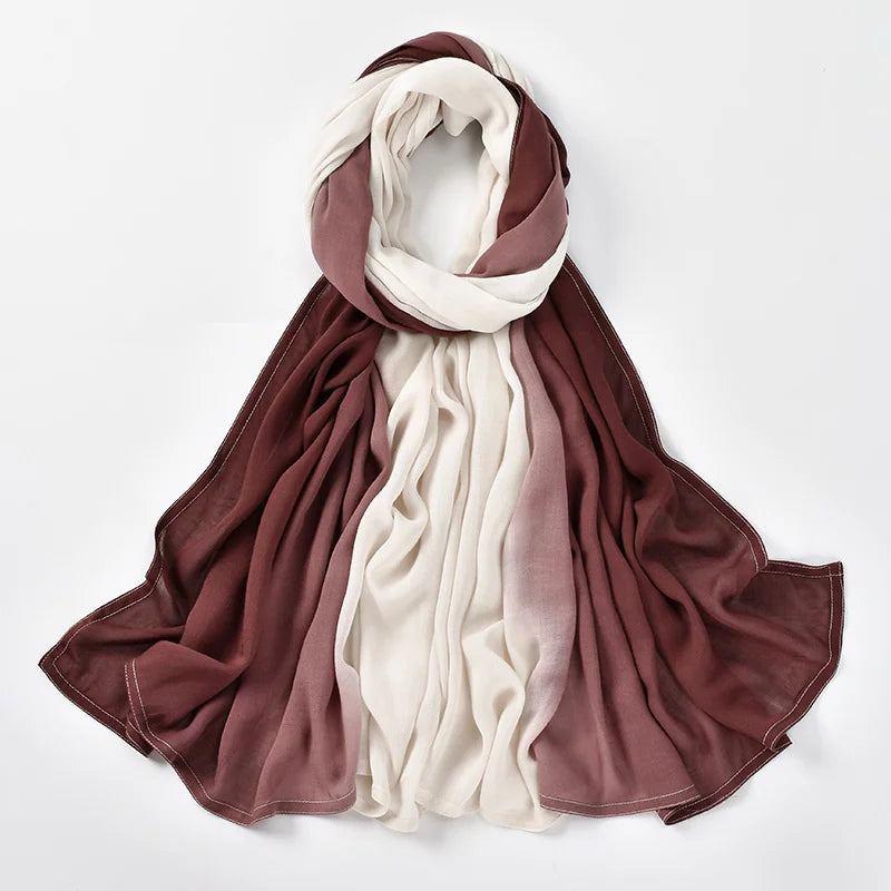 Gradient Rayon Modal Hijabs Bomull Hijab Halsduk för Kvinnor Stora Storlekar Långa Sjalar Muslimsk Huvudduk Islamiska Huvudband 180*85cm