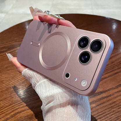 Magnetiskt laddningsfodral i metallicfärgen Desert Gold för iPhone 17, 16, 15, 14, 13, 12, 11, Pro Max och Air – mjukt fodral med fina hål för MagSafe
