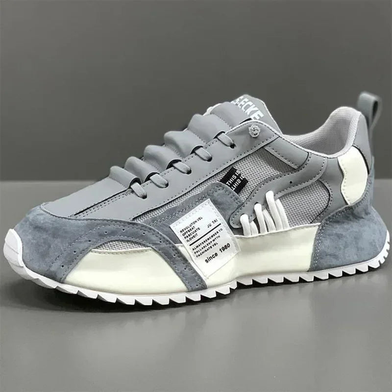 Sneakers Herr Sommar Mesh Mockasiner Snörning Läder Sport Fyra Säsonger Casual Löparskor Herr Bekväma Forrest Gump Skor