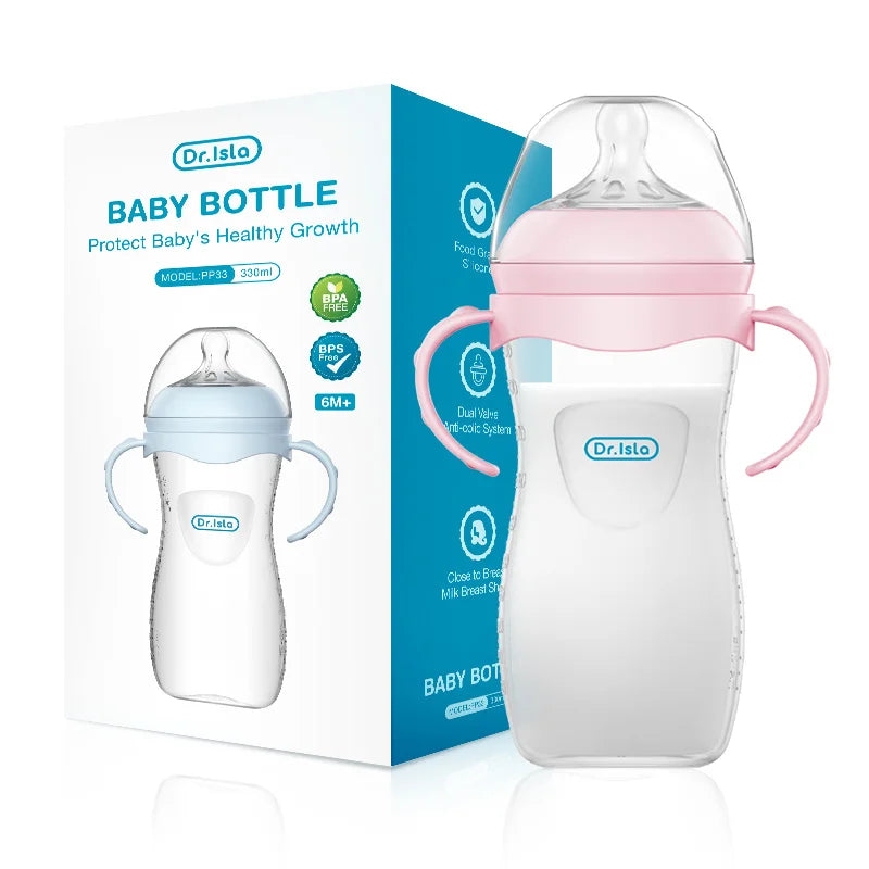 Nappflaska 150/240/330 ml Nyfödd PP-flaskor Anti-kvävning Anti-gaser Mjölknäppningsflaskor Spädbarn BPA-fri