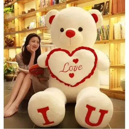 80/100cm Stor LOVE Bear Plyschleksak Härlig Enorm Uppstoppad Mjuk Björndocka Älskarbjörn Barnleksak Flickvän Alla hjärtans dag Födelsedagspresenter