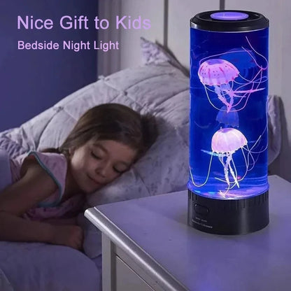 Manetlampa Akvariumlampa 5 Färger Fancy LED USB Bord Nattlampa Barn Presentbelysning för Heminredning Sovrum