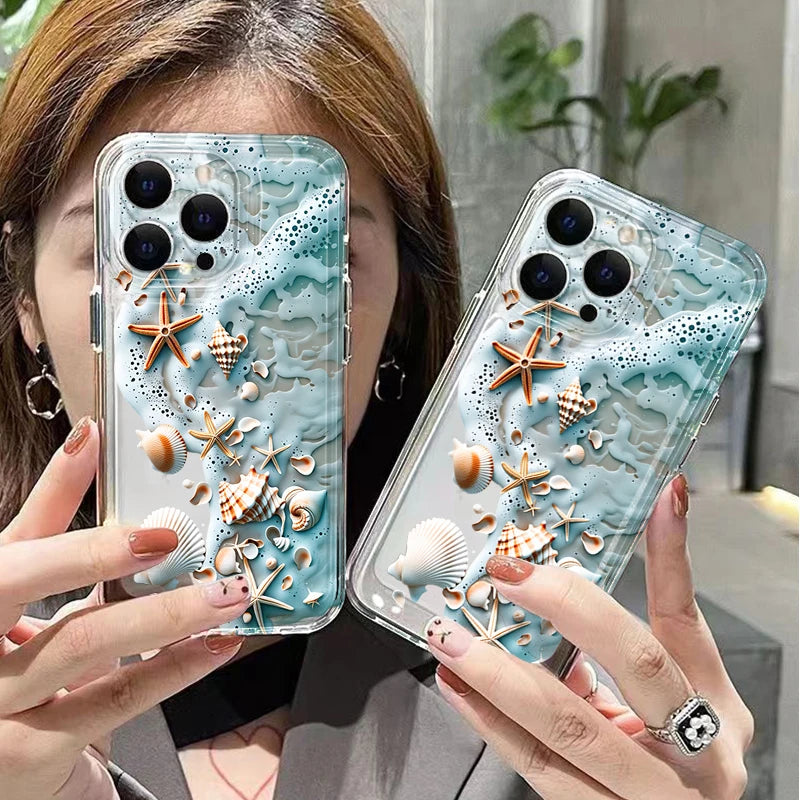 Strandskal till Samsung Galaxy S26 Ultra 5G S25 Plus S24 FE S23 S22 A17 A37 A57 A55 A54 A36 A35 Transparent TPU-skal