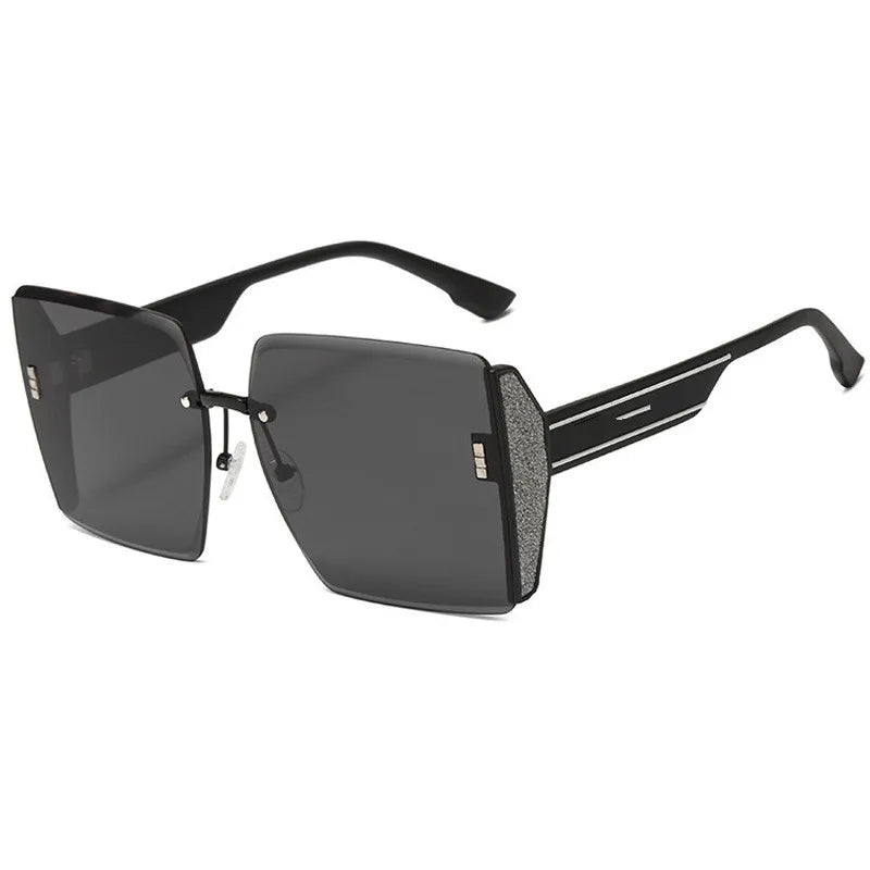 Vintage fyrkantiga solglasögon kvinna klassiska retro gradientspegel ramlösa solglasögon kvinnliga mode båglösa oculos de sol