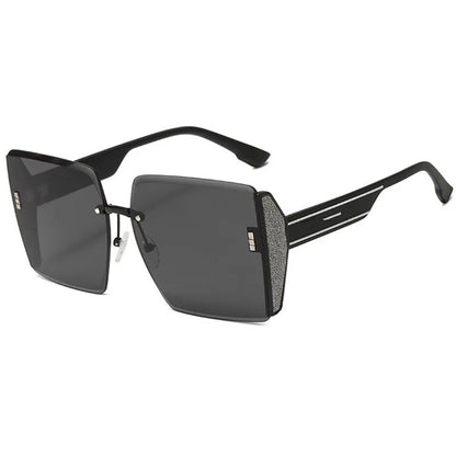 Vintage fyrkantiga solglasögon kvinna klassiska retro gradientspegel ramlösa solglasögon kvinnliga mode båglösa oculos de sol