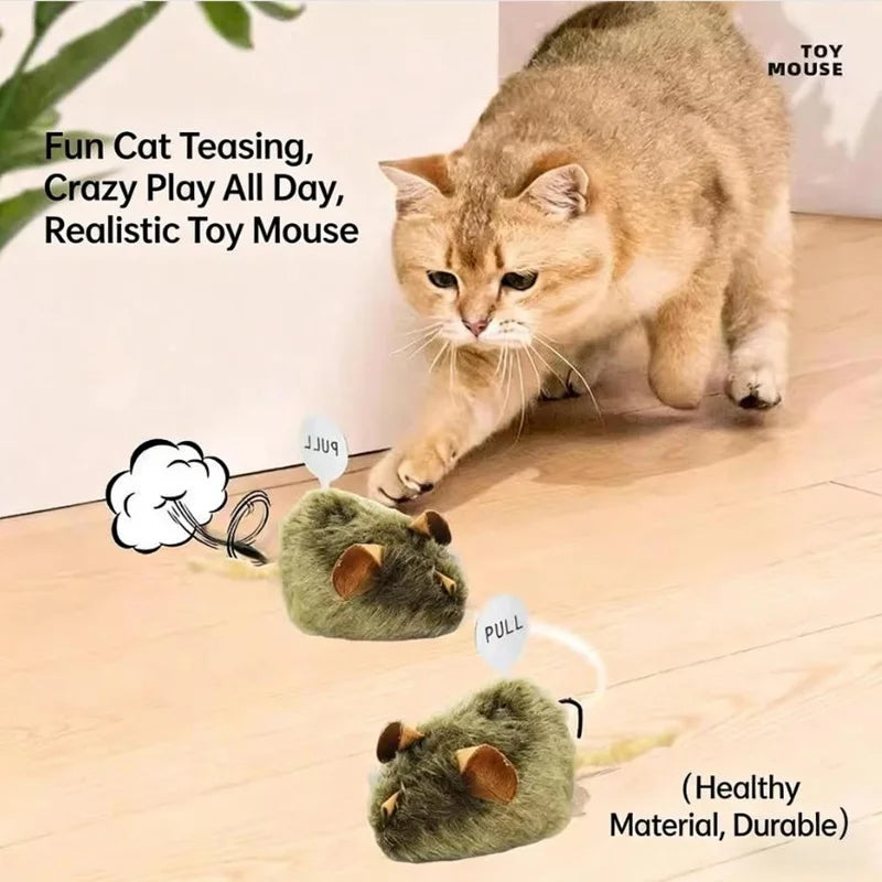 Interaktiv mus plysch katt tuggleksak pipande imitation möss bettresistent kattunge leksak interaktiv plysch kattleksak tillbehör