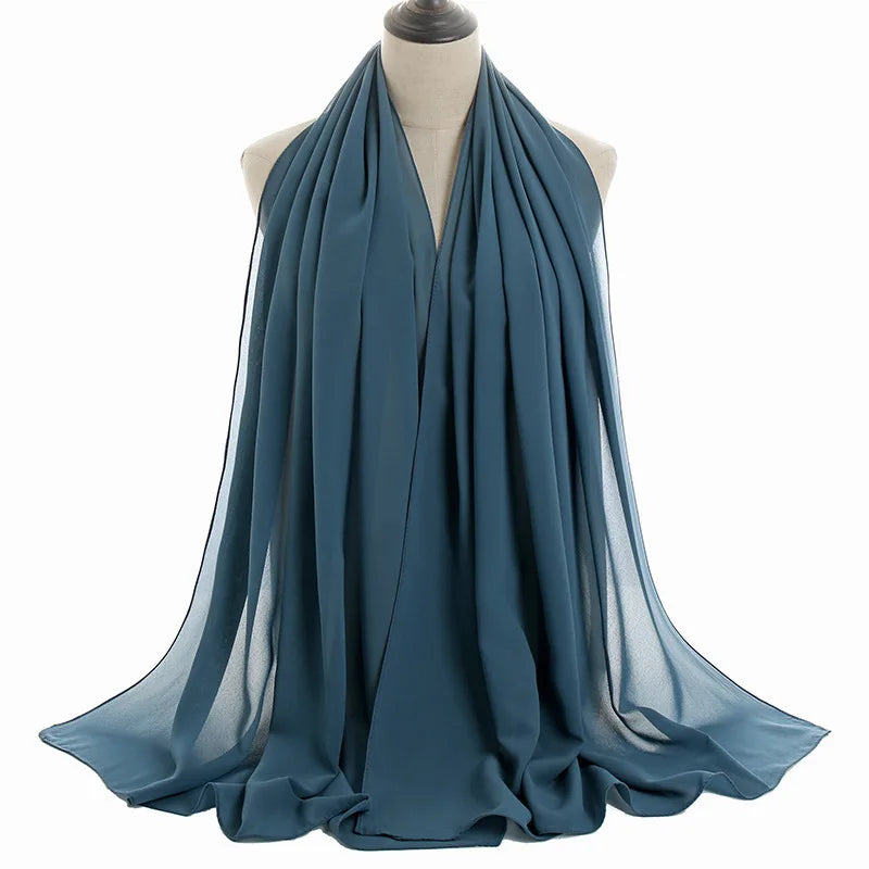 Ramadan Islamisk Instant Bubble Chiffong Sjal Halsduk Dam Huvudbonad Kvinnor Hijabs Halsdukar Bufandas Muslimsk Slöja Hijab Snood 180*70cm