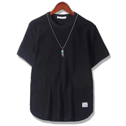 5XL Enfärgade Våffelt-shirts för Herr Casual Märkeskvalitet Kortärmade Herrt-T-shirts Nya Sommarmode Designertoppar Herr