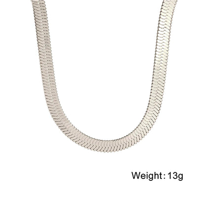 Skyrim Ormkedja Halsband Herr Kvinnor Rostfritt Stål 2/3/4/5mm Bred Platt Fiskbensmönster Halskedjor Trendig Hiphop Smycken Present Het