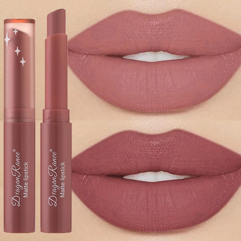 Nude Matte Läppstift Vattentäta Nude Rosa Läppstift Bleknar Inte Sexiga Röda Sammets Läppstift för Kvinnor Makeup Hållbar Läppkosmetika