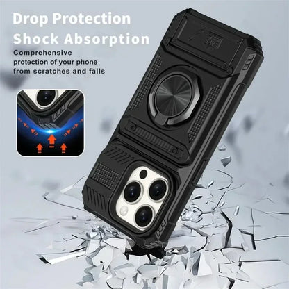 Fodral för iPhone 16 15 14 13 11 Pro Max XS XR 8 7 Plus Magnetiskt roterande ringstativ Robust fallskydd Plånboksfodral