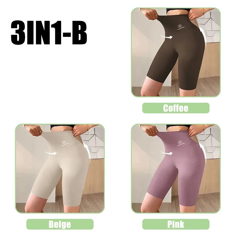 M-XL Damshorts Sport Shorts För Damer Nya Cykling Jogging Fitness Hög Midja Push Up Gymshorts Leggings Yogakläder