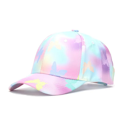 Sommar Barn Basebollkeps Mode Tie-dye Tryck Snapback Hatt För Barn Flickor Utomhus Streetwear Justerbar Ankplös Keps