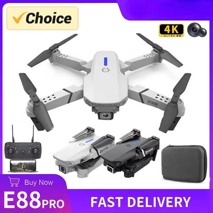 DWI D19 E88 Pro Drönare 4K Professionell HD RC Flygplan Dubbelkamera Vidvinkel Huvud Fjärrstyrd Quadcopter Leksakshelikopter För Vuxna Barn