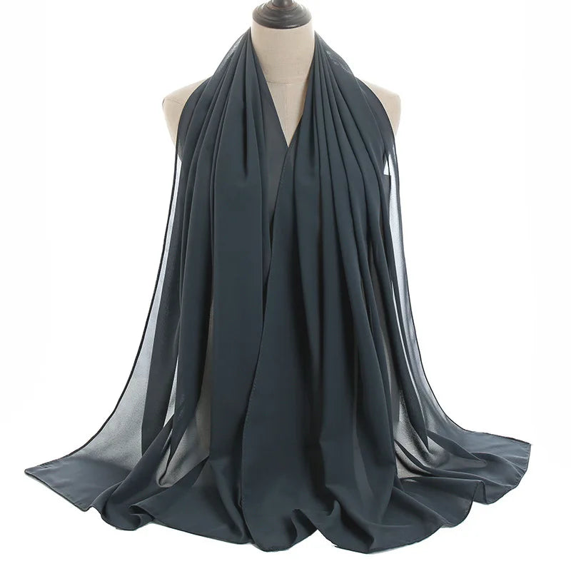 Ramadan Islamisk Instant Bubble Chiffong Sjal Halsduk Dam Huvudbonad Kvinnor Hijabs Halsdukar Bufandas Muslimsk Slöja Hijab Snood 180*70cm