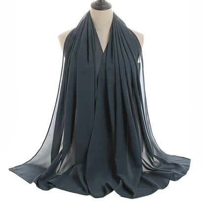 Ramadan Islamisk Instant Bubble Chiffong Sjal Halsduk Dam Huvudbonad Kvinnor Hijabs Halsdukar Bufandas Muslimsk Slöja Hijab Snood 180*70cm