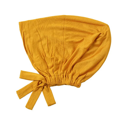 Muslimska Kvinnor Inner Hijab Mössor Stretch Justerbar Elastisk Bonnet Knytband Jersey Kvinnlig Huvudbonad Turbante Mujer