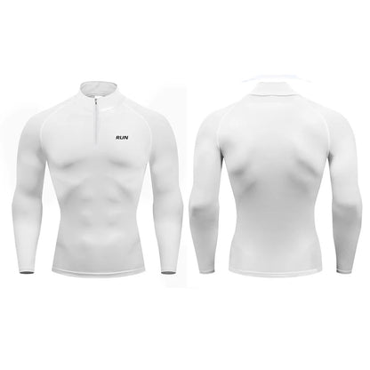 Löpar-T-shirts Herr Kompression Långärmade Sport Polotröjor Träning & Motion Gym Fitness Snabbtorkande Sportkläder