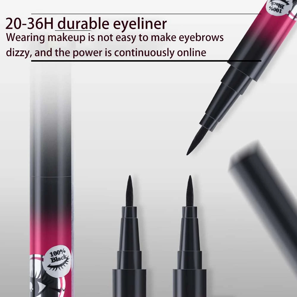Svart flytande eyeliner vattentät eyelinerpenna 36 timmar långvarig flytande eyelinerpenna snabbtorkande utan blomning kosmetikaverktyg
