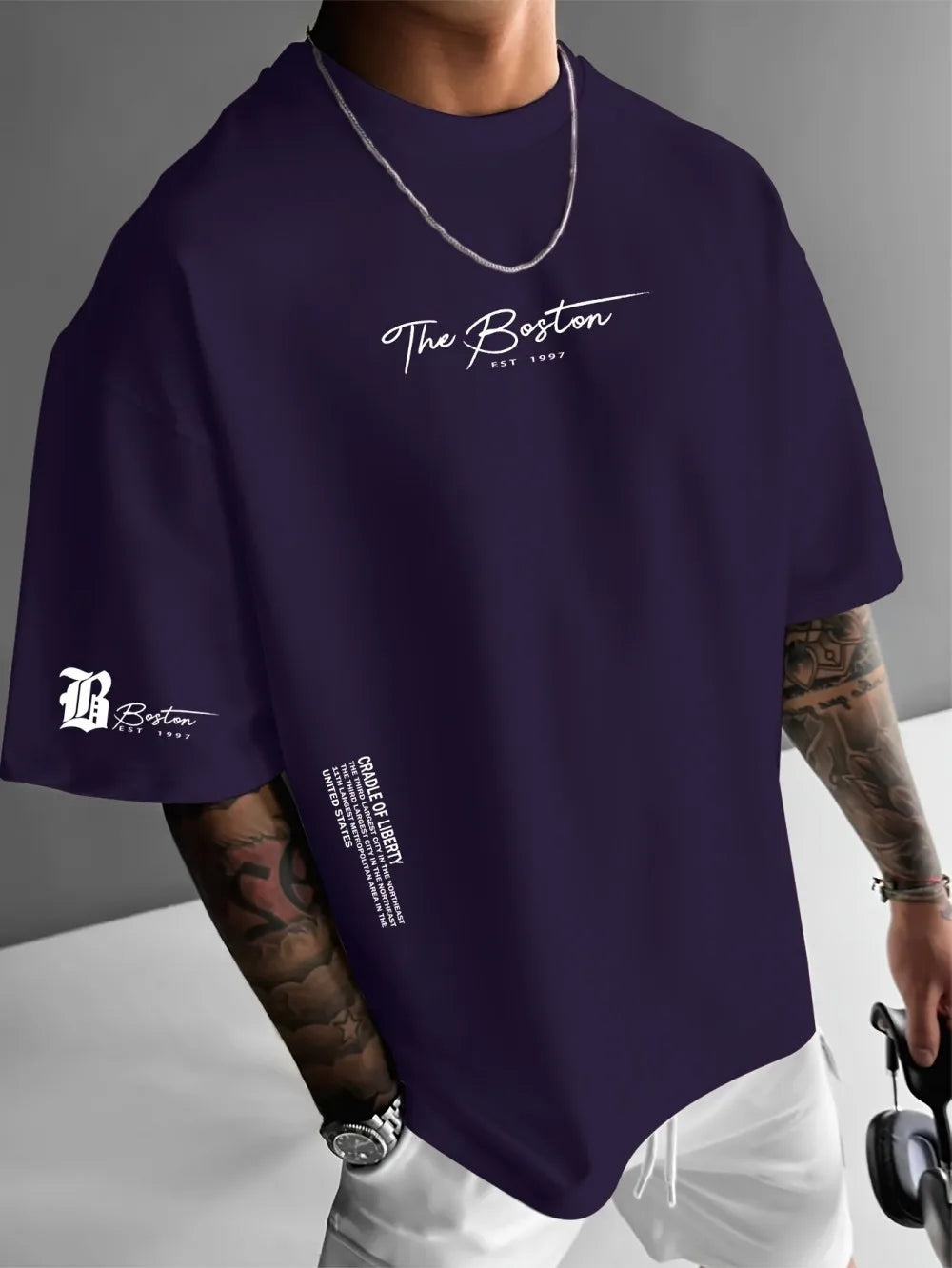2026 Sommar Ny Herr T-shirt med 3D-bokstävermönster Tryck Gatu Casual Mode Bekväm Mjuk Andningsbar