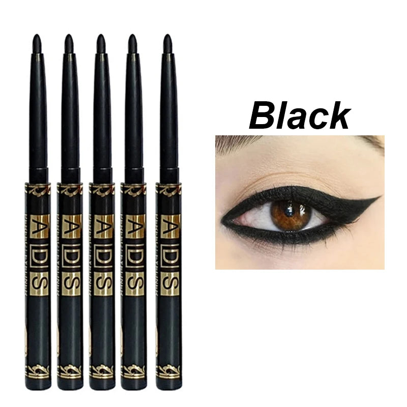 1/5/12 st långvariga svarta eyelinerpennor multifunktionell ögonskuggspenna rökig ögonmakeup ögonbryn eyelinerpenna sminkverktyg