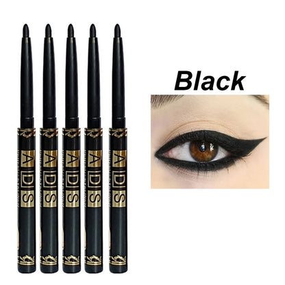 1/5/12 st långvariga svarta eyelinerpennor multifunktionell ögonskuggspenna rökig ögonmakeup ögonbryn eyelinerpenna sminkverktyg