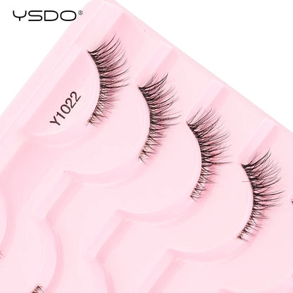 YSDO Fox Eye fransar 3/10 par fransar 3D mink naturliga fransar mjuka kattögonfransar förlängning fluffiga fransar smink halva ögonfransar