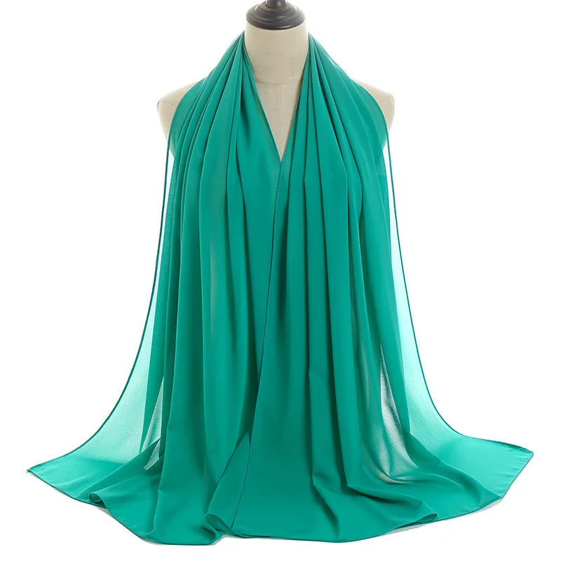 Ramadan Islamisk Instant Bubble Chiffong Sjal Halsduk Dam Huvudbonad Kvinnor Hijabs Halsdukar Bufandas Muslimsk Slöja Hijab Snood 180*70cm