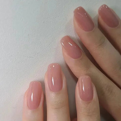 24 st/set Sweet Love lösnaglar med gradient French Press on-naglar återanvändbara korta heltäckande nageltippar för kvinnor grossist