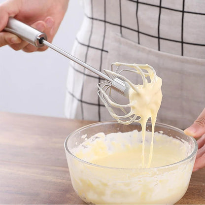 Äggvisp i rostfritt stål Halvautomatisk äggvisp Manuell handmixer Äggröra Äggrörare Äggverktyg Kökstillbehör