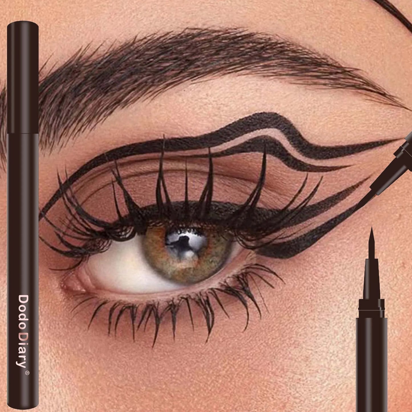 Smidig flytande snabbtorkande eyelinerpenna Inget bläckläckage hållbart smetar inte lätt eyeliner vattentät eyeliner flytande mjuk svart