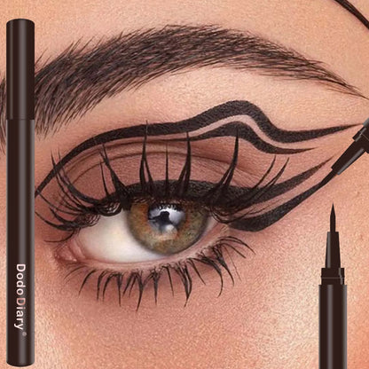 Smidig flytande snabbtorkande eyelinerpenna Inget bläckläckage hållbart smetar inte lätt eyeliner vattentät eyeliner flytande mjuk svart