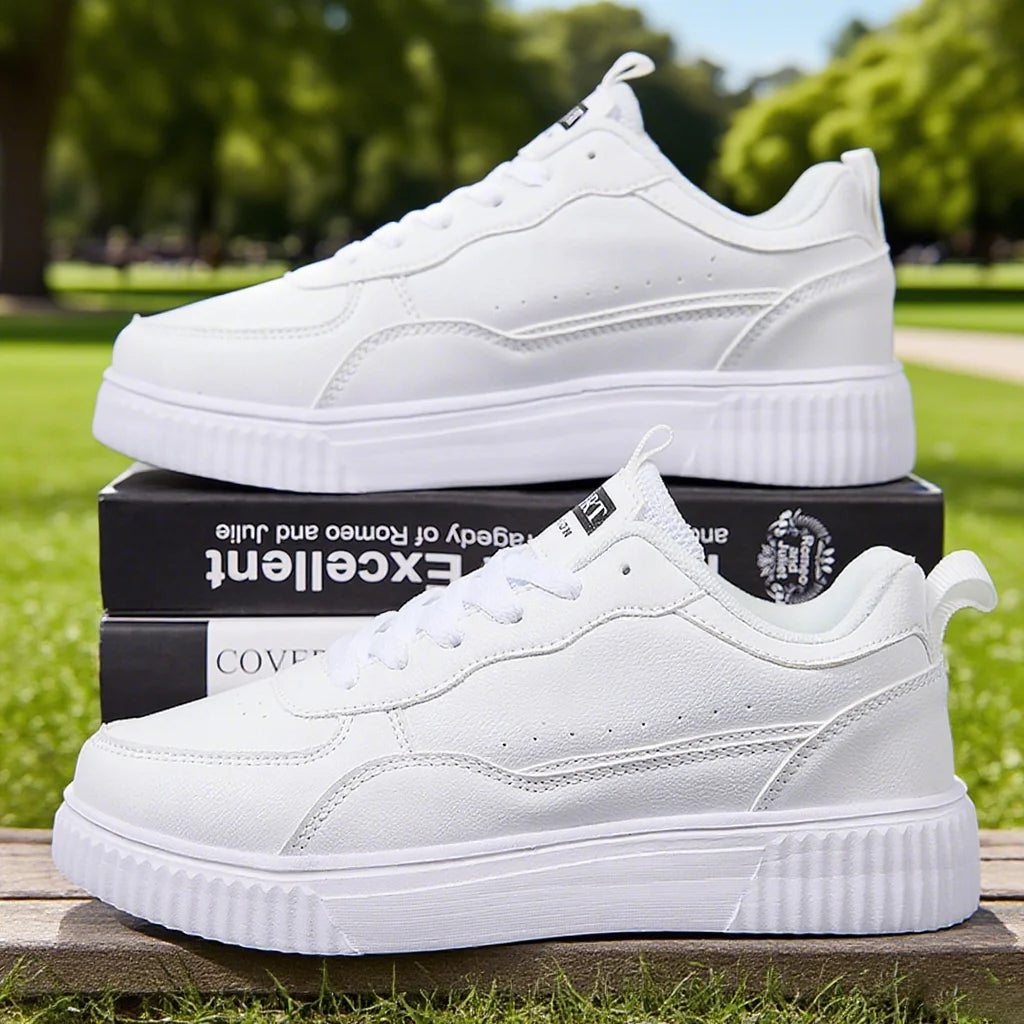 Mode Damskor Andningsbara Platta Skor Sneakers Vita Damskor Sport Löpning Utomhus Promenader Herrskor