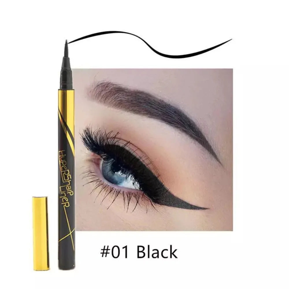 Svart flytande eyeliner vattentät långvarig eyelinerpenna snabbtorkande, inte blommande naturlig eyeliner flytande penna kosmetiska verktyg