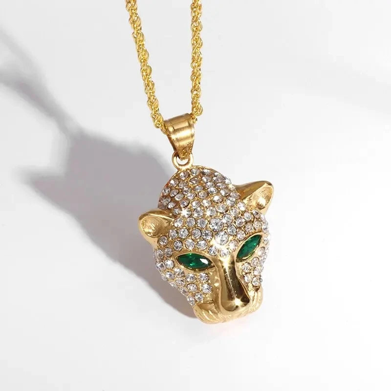 Personlighet Trend Herr Smycken Förgylld Tiger Gepard Djurhänge Mode Coolt Halsband