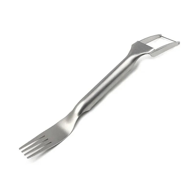 1 st mångsidig bärbar 2-i-1 vattenmelongaffelskärare vattenmelonskivarskärare kniv rostfritt stål köksfruktskärgaffel