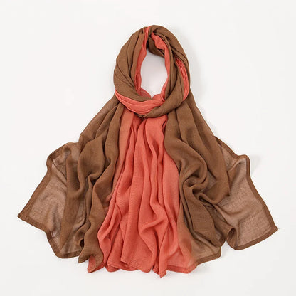 Gradient Rayon Modal Hijabs Bomull Hijab Halsduk för Kvinnor Stora Storlekar Långa Sjalar Muslimsk Huvudduk Islamiska Huvudband 180*85cm