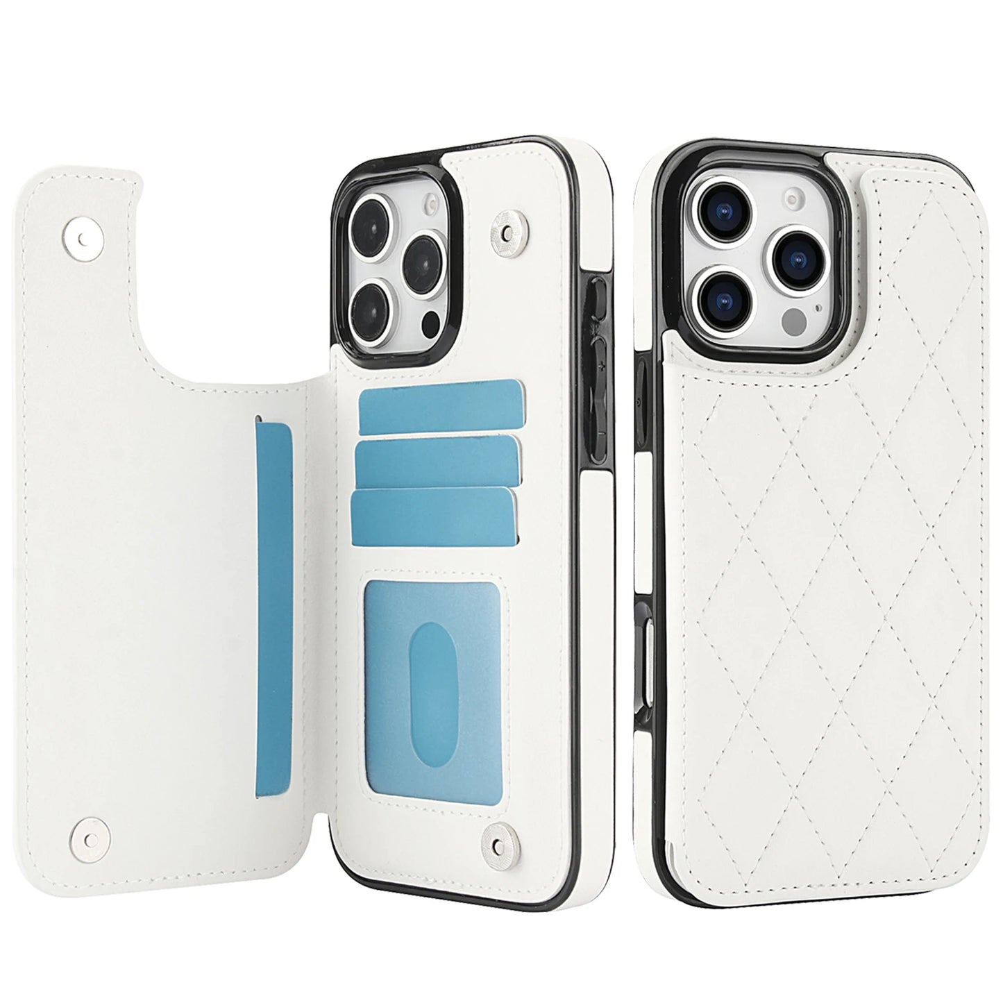 Kortfack Flip Läderfodral För iPhone 16e 15 Pro Max 14 13 12 11 SE 3 2 XS XR 8 7 Plus Plånbok Dubbelknapp Litet Doftande Vind