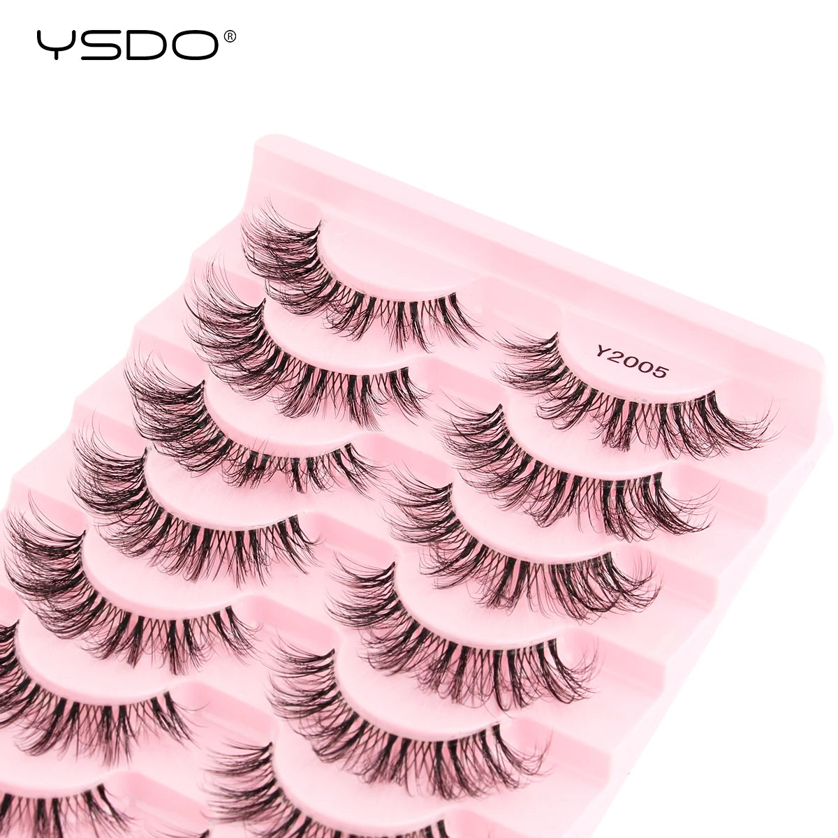 YSDO Halvögonfransar 3/10 par Naturliga Hela Lösögonfransar 3D-Fransar Kattögonfransar Lösögonfransförlängning Faux Cils Makeupverktyg