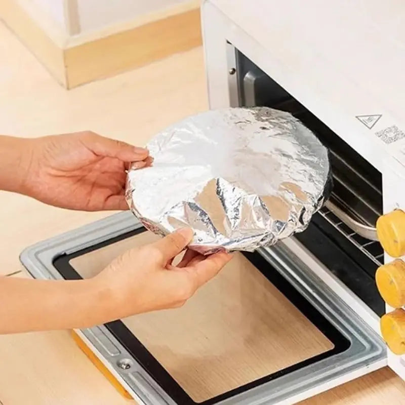 Enkelt och snabbt lock, återanvändbart, flera storlekar, aluminiumfolie, matlock, miljövänliga lock för skålar och tallrikar, ingen kladd, hemmabruk