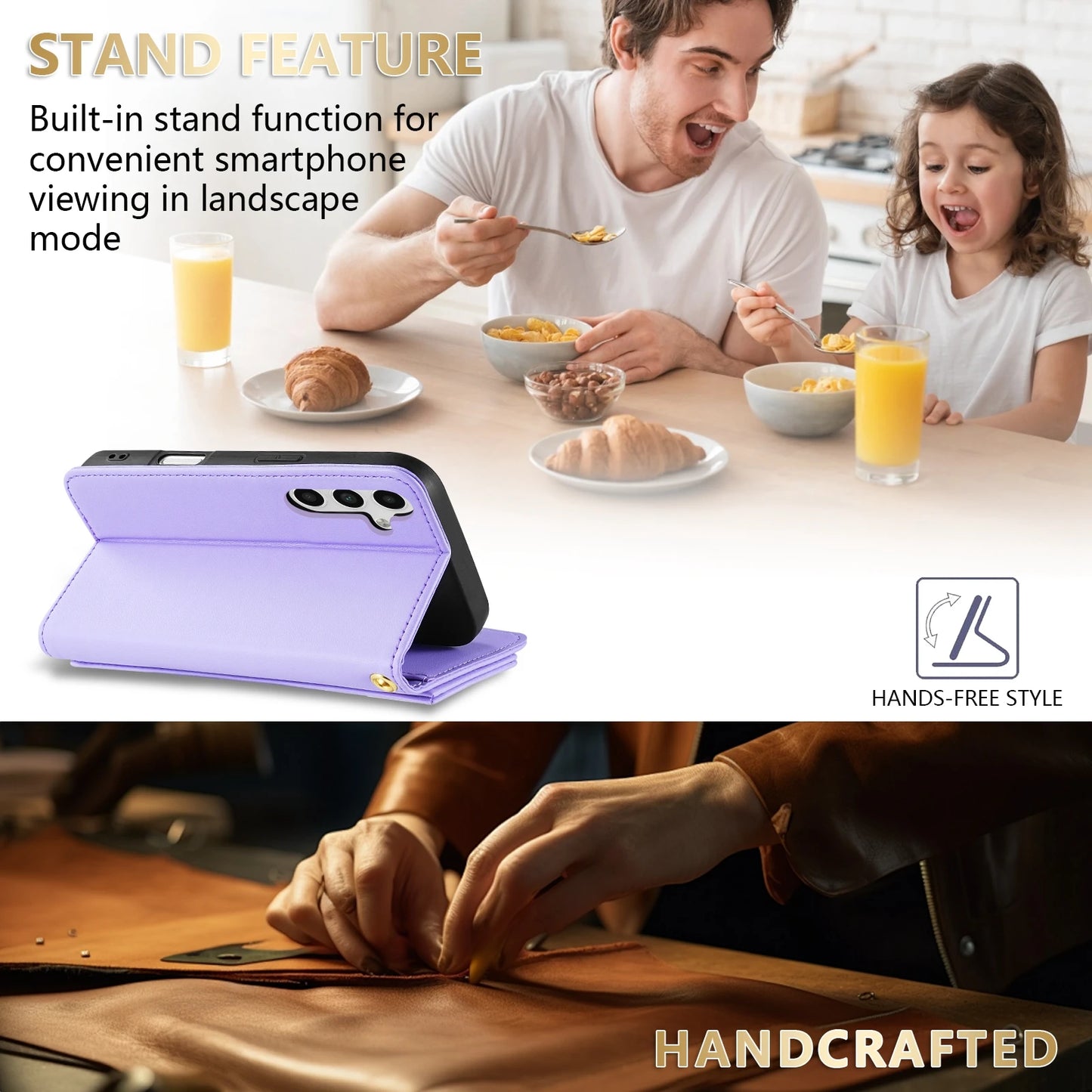 Plånbok Liten Doft Dragkedja Kortfack Magnetiskt Flip Läderfodral för Samsung Galaxy A07 A15 A16 A17 A34 A35 A36 A53 A54 A55 A56