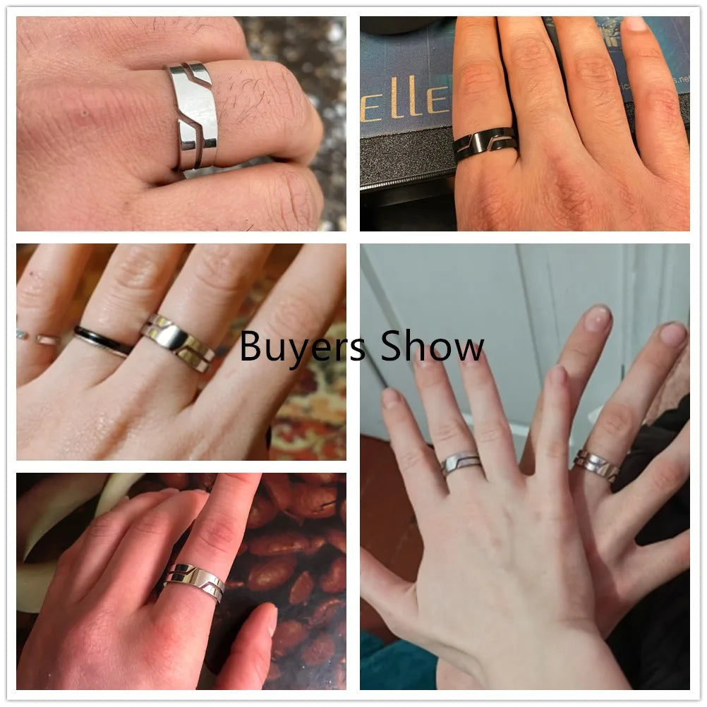 Skyrim Minimalistisk Ring för Herrar Kvinnor Rostfritt Stål Fingerringar Mode Par Smycken Vigselring Gåva Partihandel