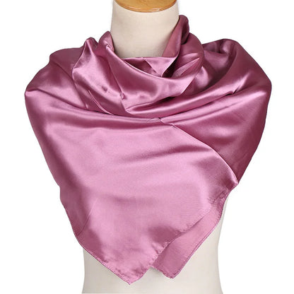 Mode 90*90cm Enfärgad Fyrkantig Halsduk Konst Imiterad Sidensjal Elegant Blommig Huvud Hals Hårband Dam Dam Flickor Halsduk