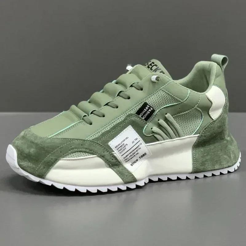 Sneakers Herr Sommar Mesh Mockasiner Snörning Läder Sport Fyra Säsonger Casual Löparskor Herr Bekväma Forrest Gump Skor