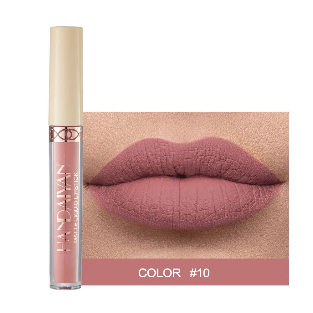 Vattenfast Nude Matt Flytande Läppstift Non-stick Cup Lip Toning Makeup Matte Red Lip Gloss Kosmetika Långvariga Läppstift Makeup