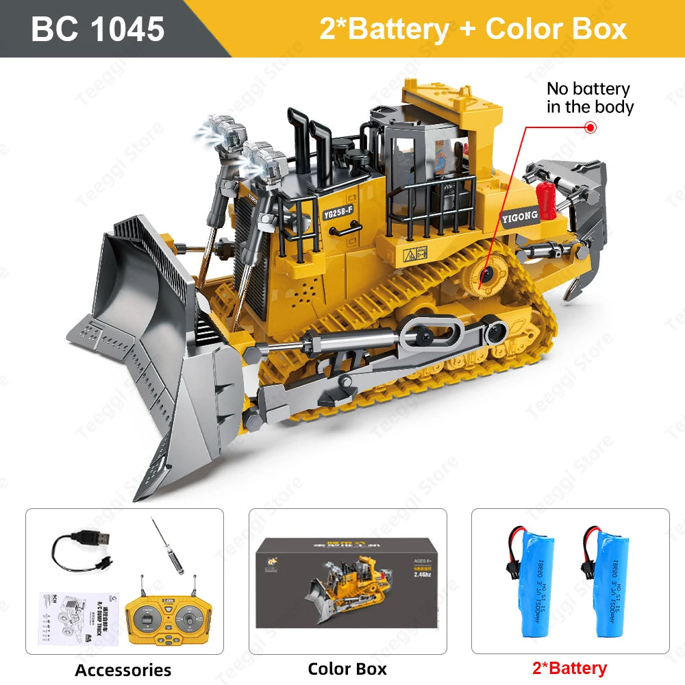 Teeggi 1:20 RC Grävmaskin Bil Barnleksaker 2.4G Fjärrstyrd Dumper Bil Bulldozer Leksaksradio Elbil För Barn Present