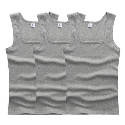 Heta herrlinnen fitnessväst grundläggande elastisk ärmlös t-shirt bomull bodybuilding herrkläder 3 st/set gymkläder herr